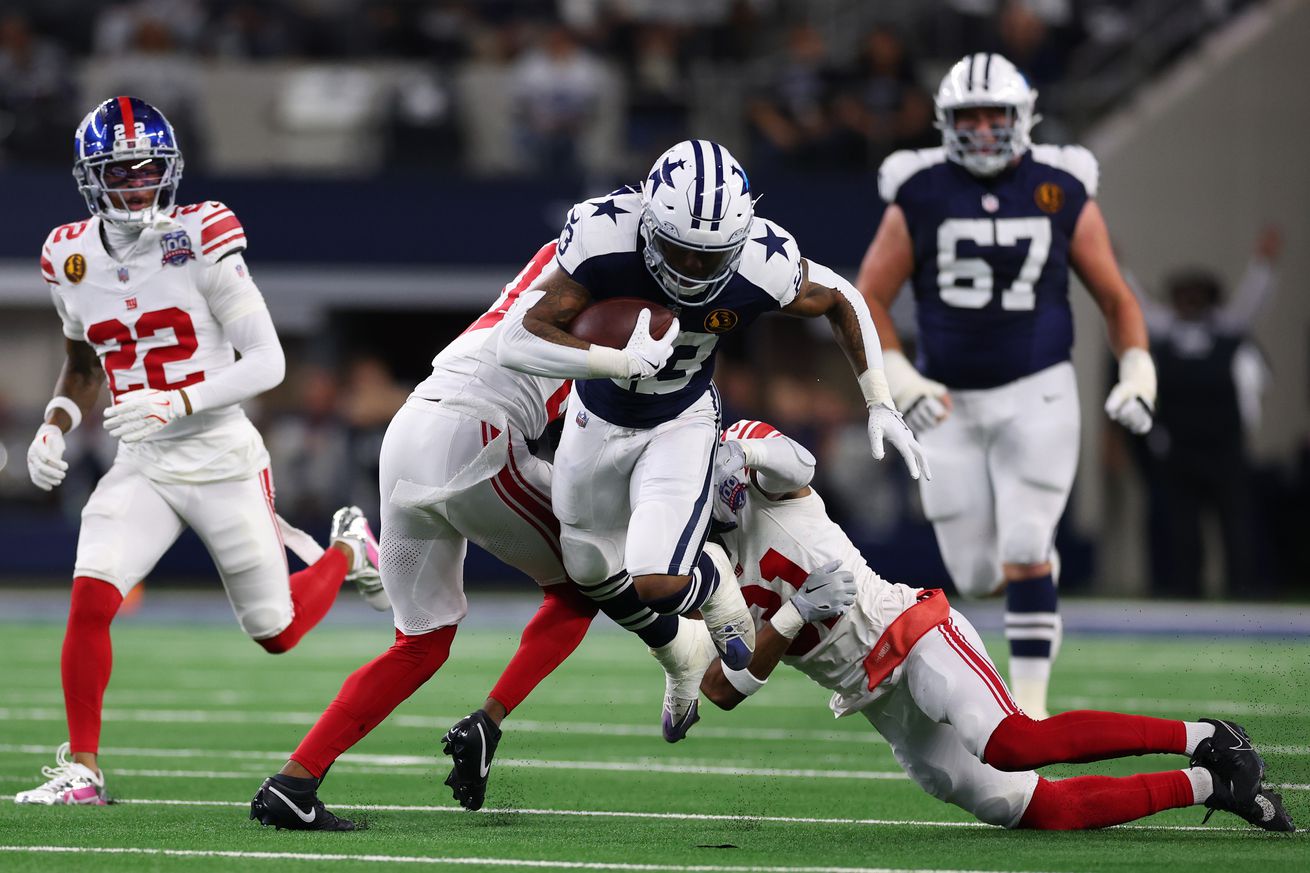 Cowboys ride Rico Dowdle to 27-20 win over Giants on Thanksgiving